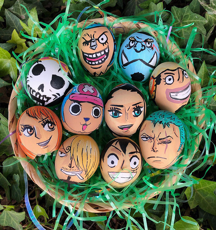 I Made These Mugiwara Easter Eggs. It’s Hard To Paint On Egg Shells, So I’m Sorry If They Look A Bit Deformed