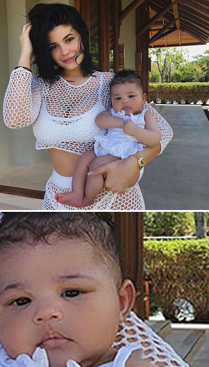 Kylie Jenner Was Accused Of Photoshopping Her Then-3-Month-Old Daughter’s Skin And Ear
