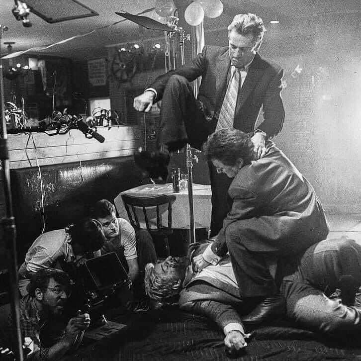 “I Didn’t Want To Get Blood On Your Floor.” Robert De Niro, Joe Pesci & Frank Vincent, With Martin Scorcese Under The Bar, On The Set Of Goodfellas In 1990