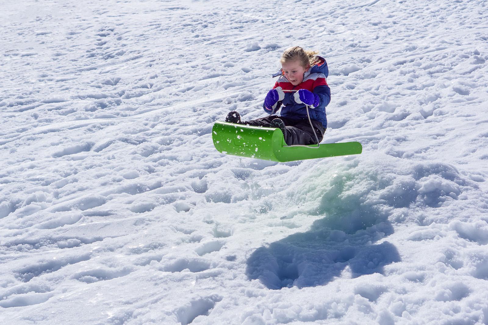 I Took My Daughter Sleeding For The First Time. This Is Her Trying To Avoid The Ramp