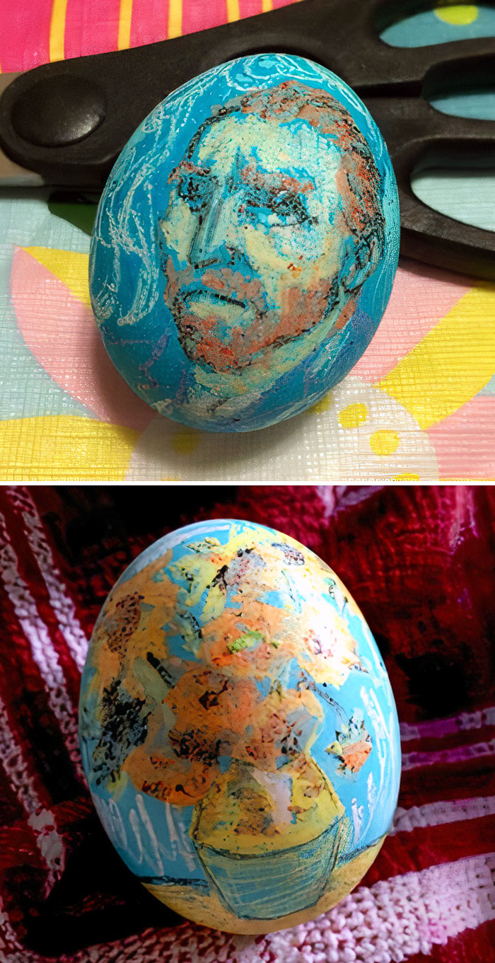 For The Last Three Years, My Girlfriend Has Had An Egg Dying Party Before Easter. I Van Gogh Every Year