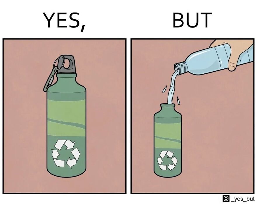 « oui, mais » : l’artiste crée une série d’illustrations qui dépeignent les contradictions de notre société, et voici 23 des plus récentes.