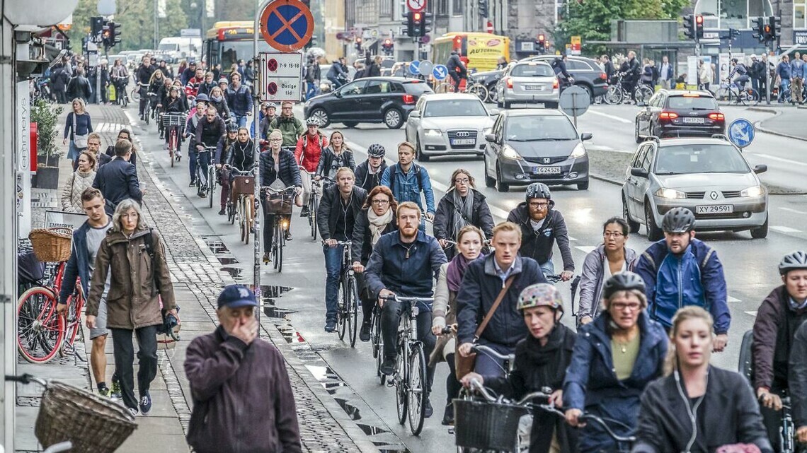 heure de pointe à copenhague, danemark