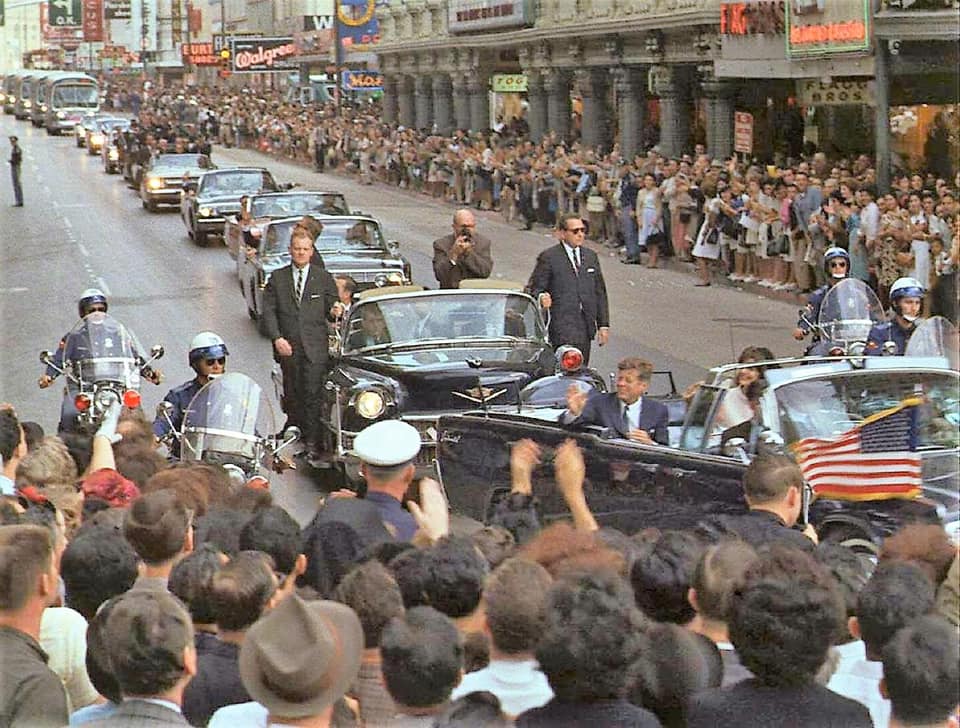le président john f kennedy en visite à austin texas au début des années 60