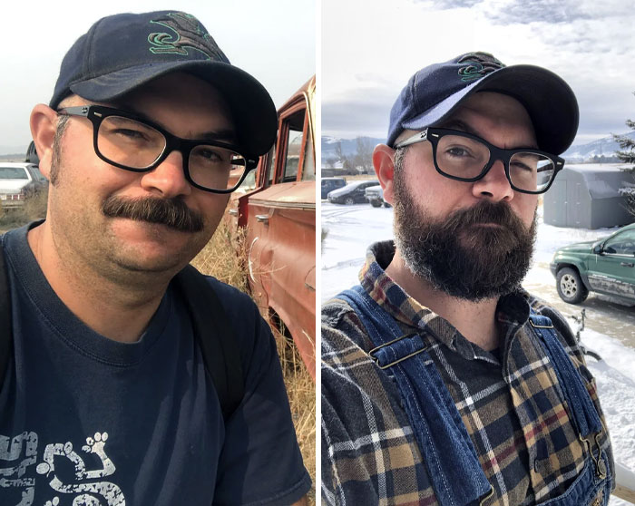 avant et après la levée de l’interdiction de porter la barbe