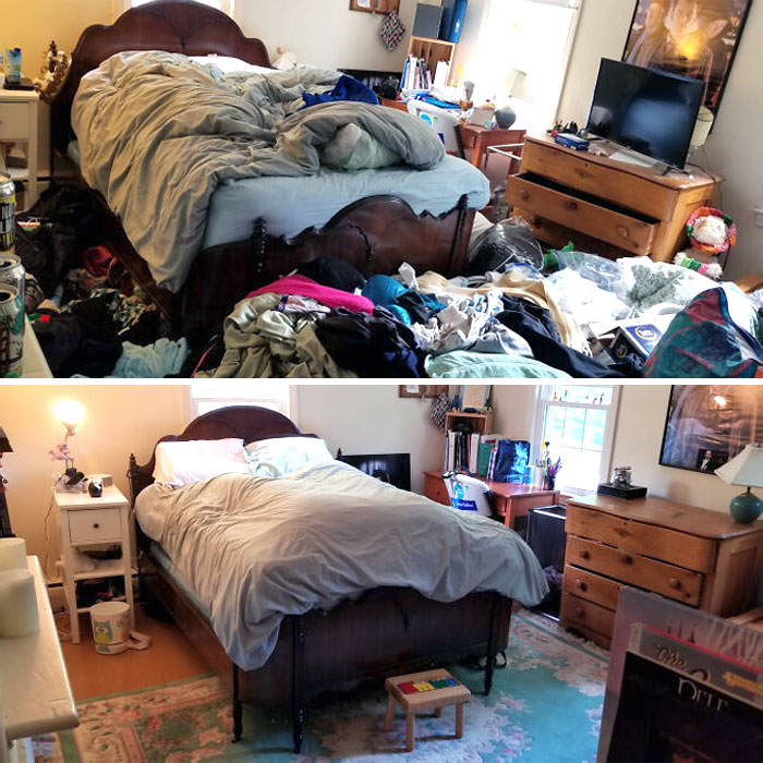 J’ai nettoyé ma chambre à fond pour la première fois en deux ans. C’est comme un signe physique que ma dépression s’améliore.