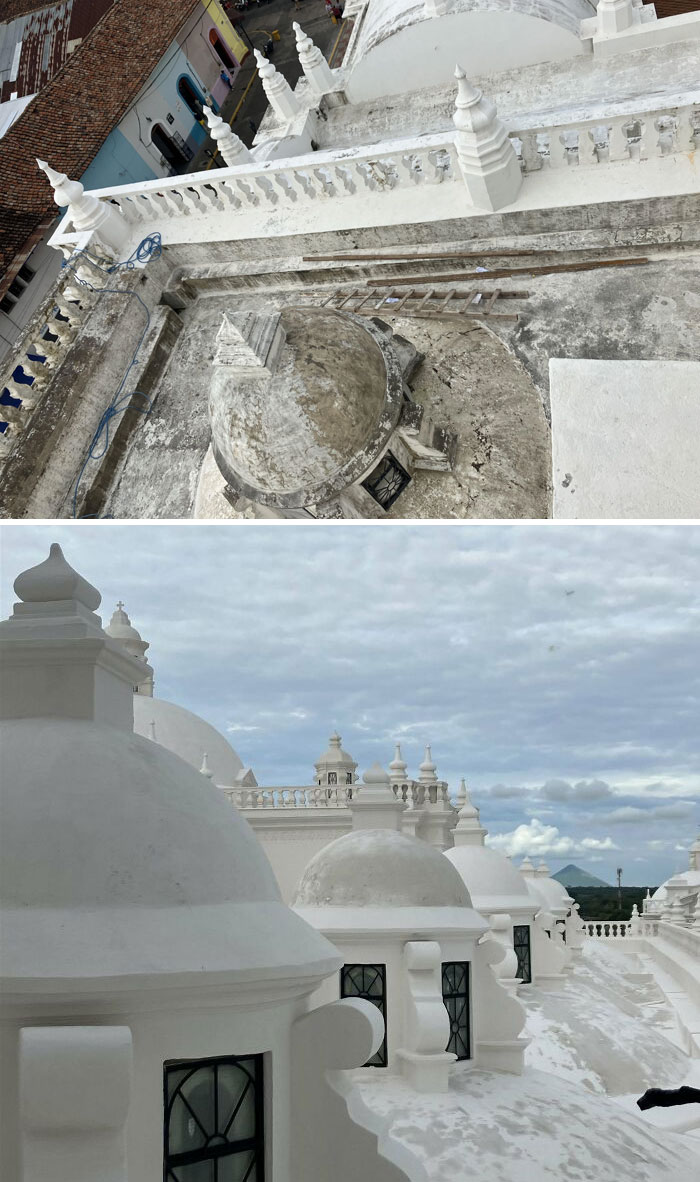 cathédrale-basilique de león, nicaragua – restauration du toit