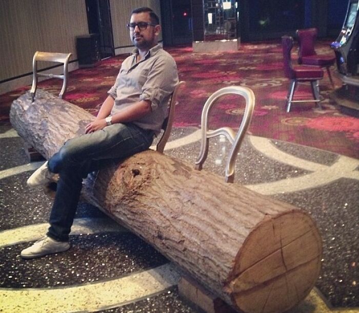J’aimerais que les campings aient des troncs d’arbre comme celui-ci pour s’asseoir.