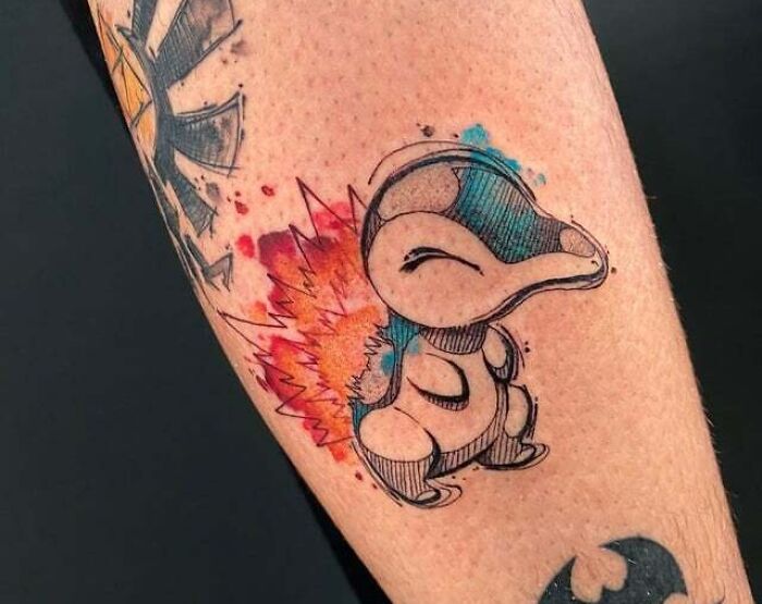 tatouage cyndaquil de pokemon