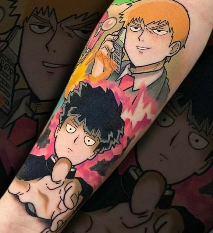 mob psycho 100 anime sleeve tattoo