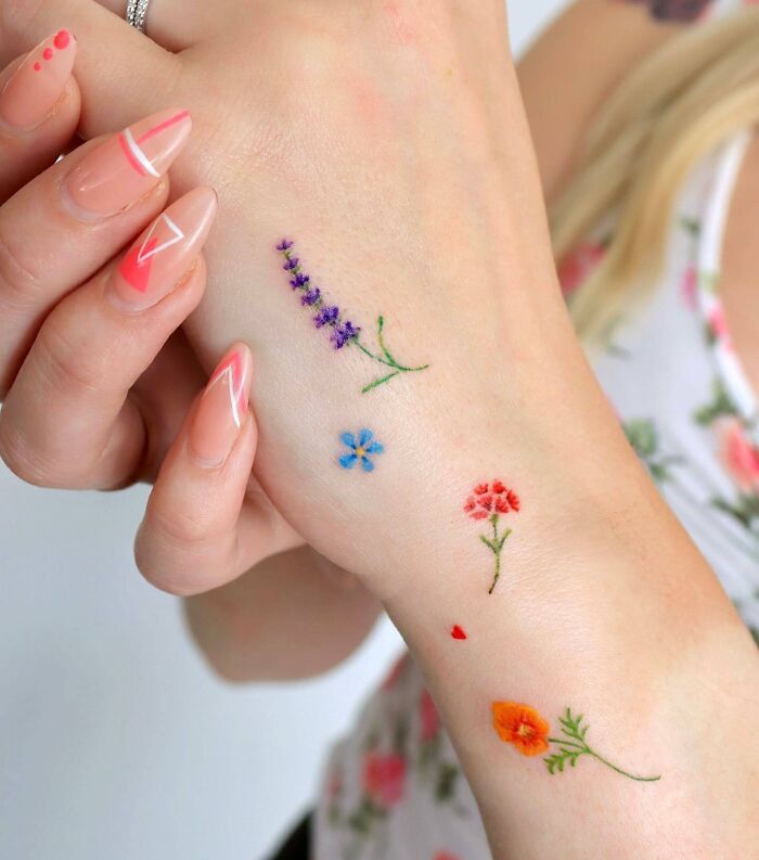 tatouages de fleurs de jardin