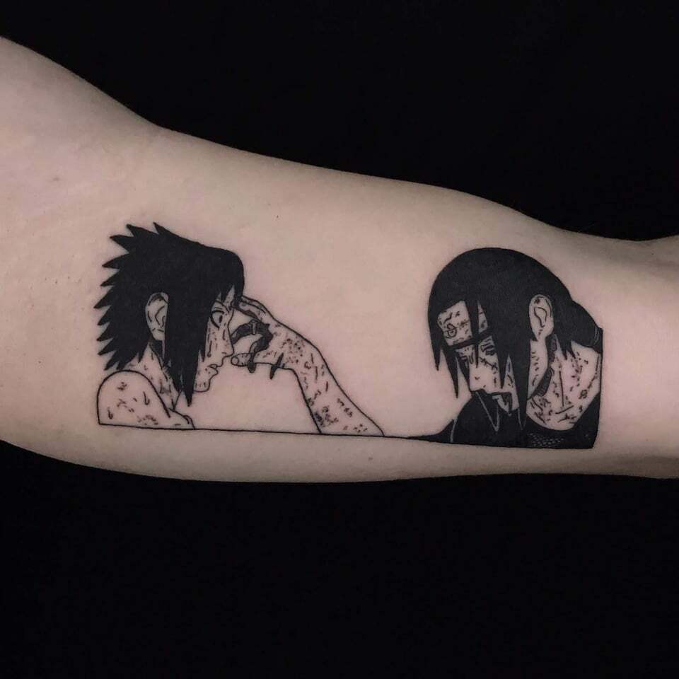 tatouage de sasuke et itachi de naruto