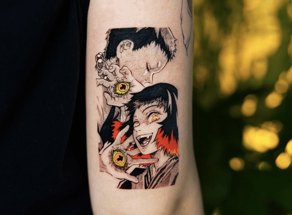 susamaru et yahaba de demon slayer tattoo