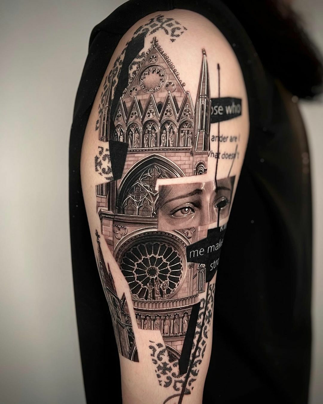 tatouage collage cathédrale