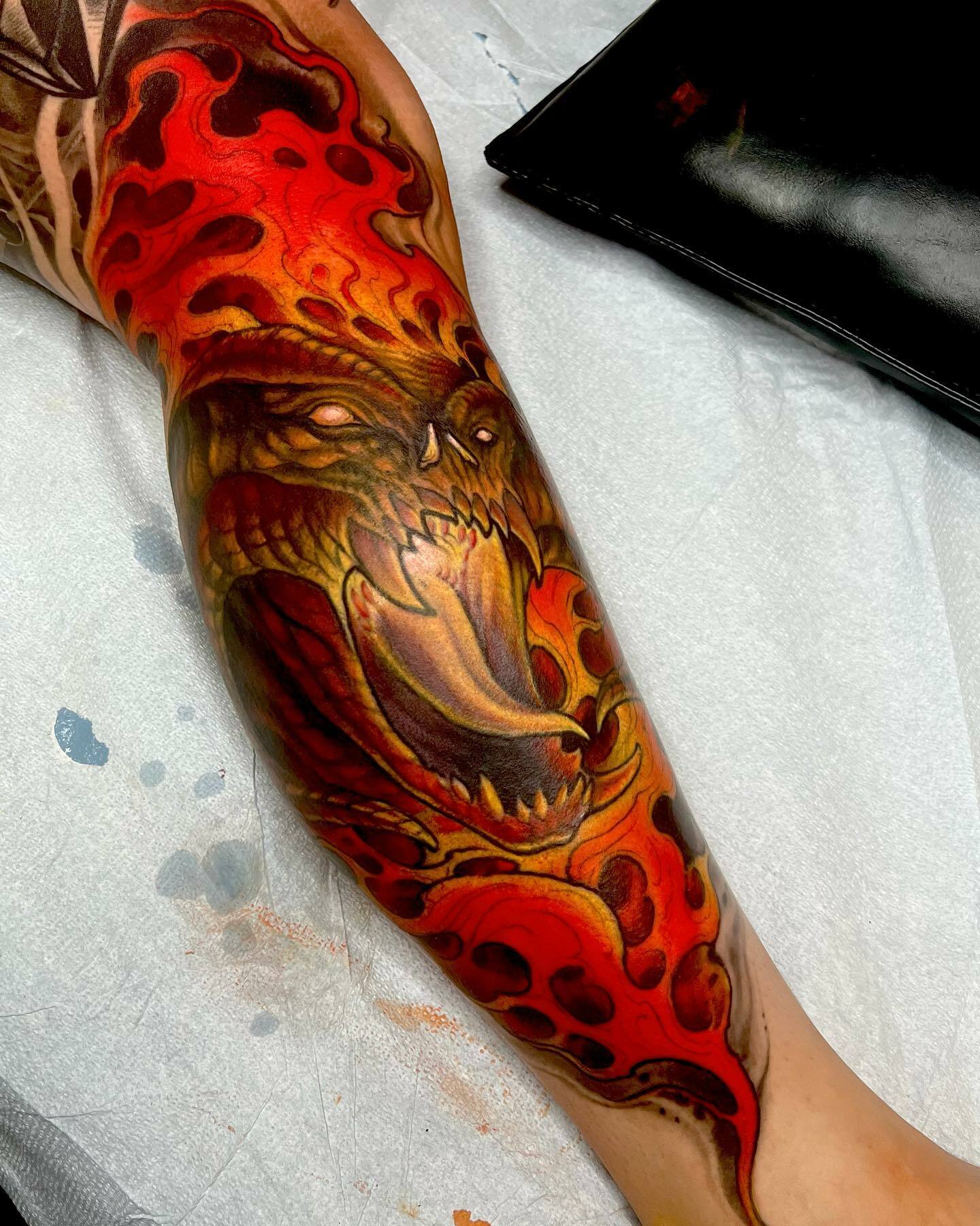 tatouage du balrog de durin du seigneur des anneaux