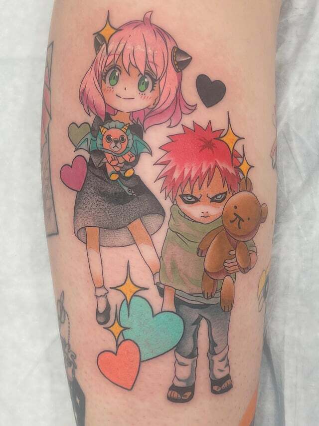 anime tattoo anya et gaara