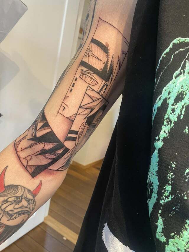 naruto, pain & sasuke tattoo