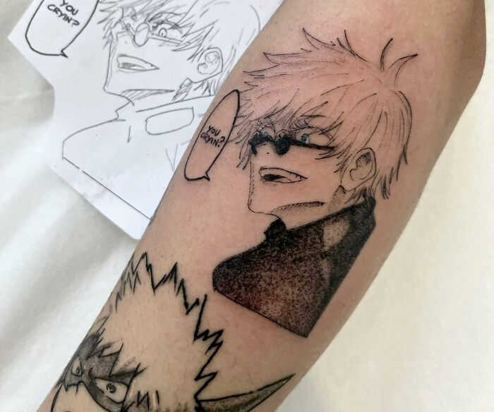 satoru gojo tattoo from jujutsu kaisen