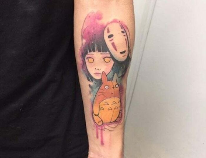 tatouage sur le thème des studios ghibli