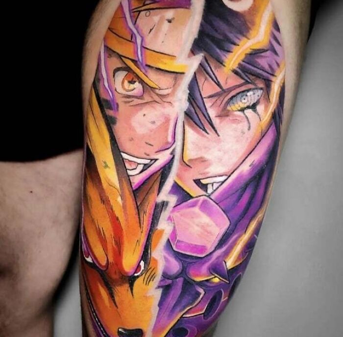 naruto vs. sasuke tattoo