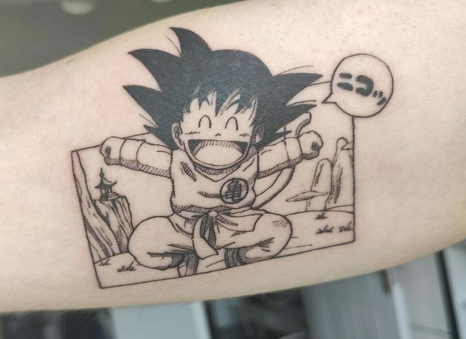 tatouage de goku de dragon ball