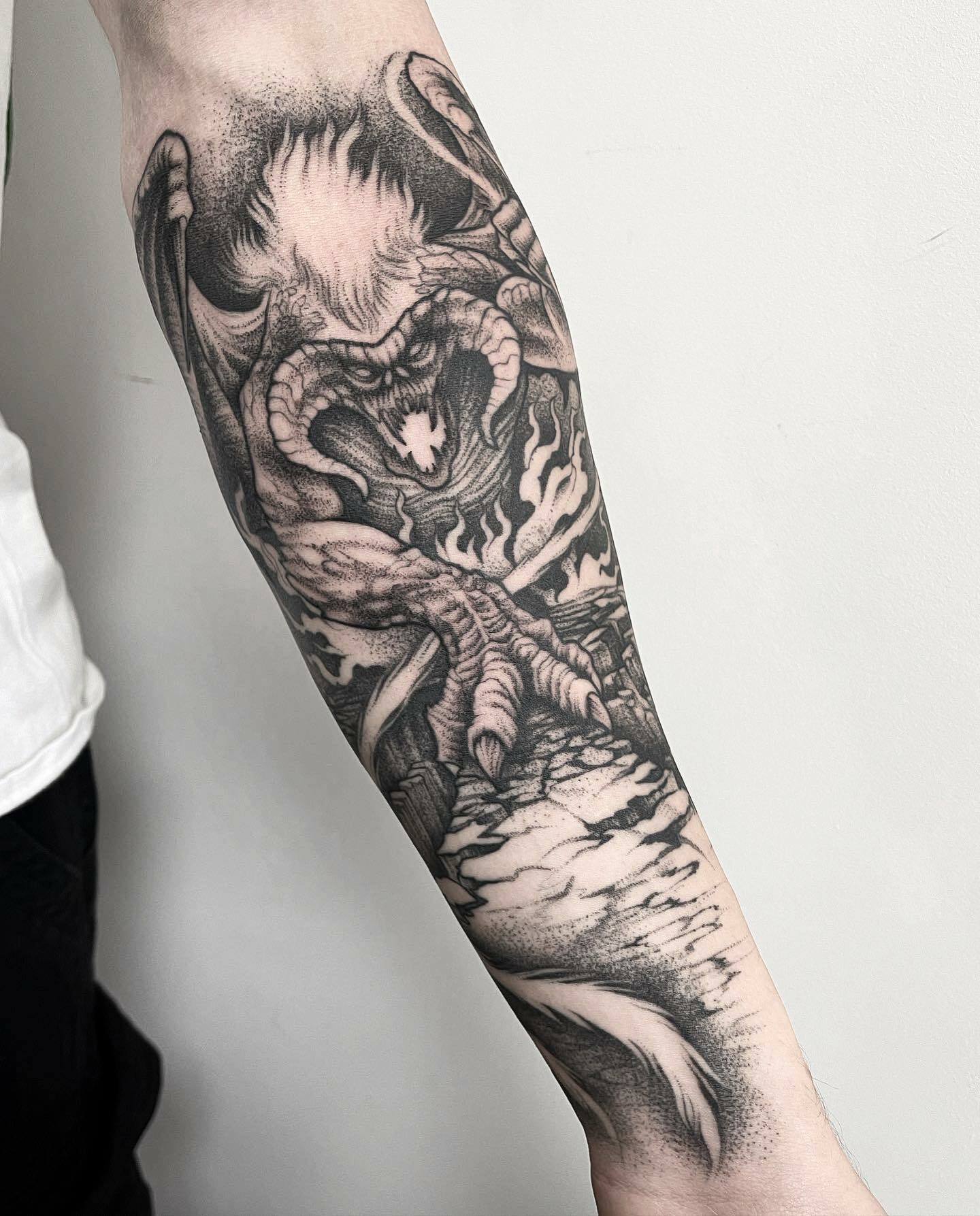 tatouage du balrog du seigneur des anneaux