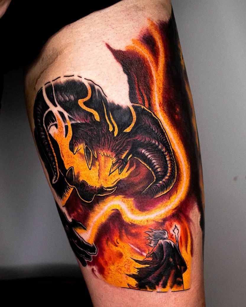 balrog seigneur des anneaux tatouage