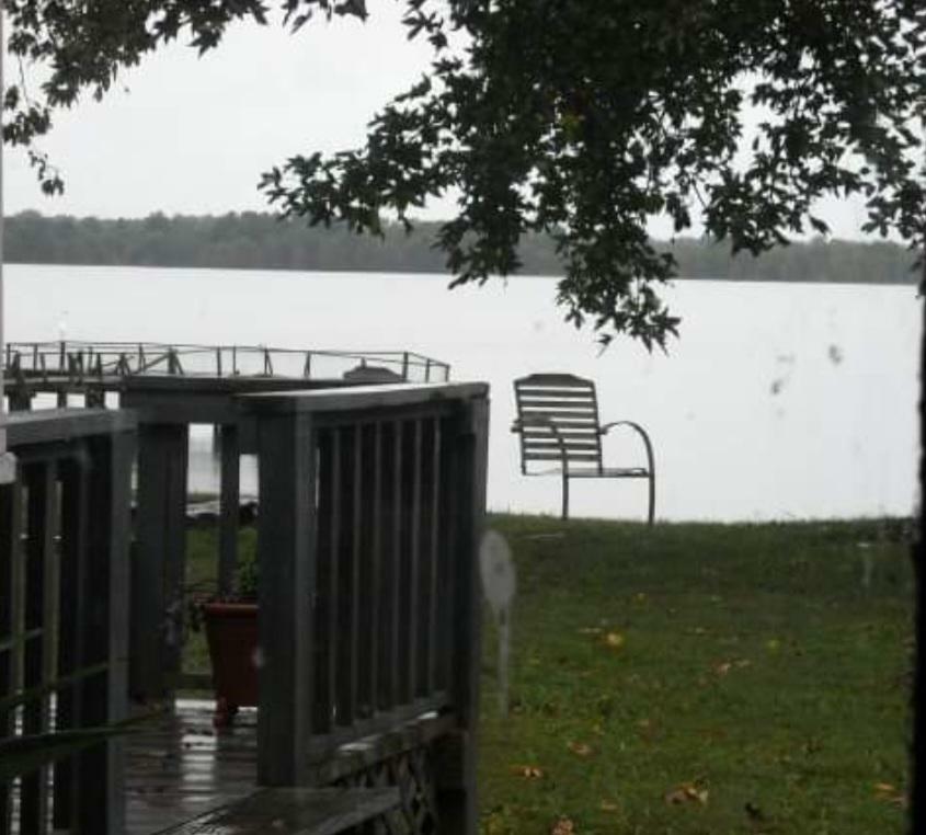 La chaise fait-elle face à l’eau ou à l’herbe ? Peux-tu la voir dans les deux sens ?