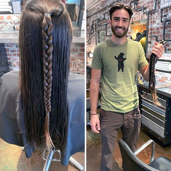 Il se laisse pousser les cheveux tous les trois ans pour faire un don et veut les partager avec les personnes qui peuvent en bénéficier.