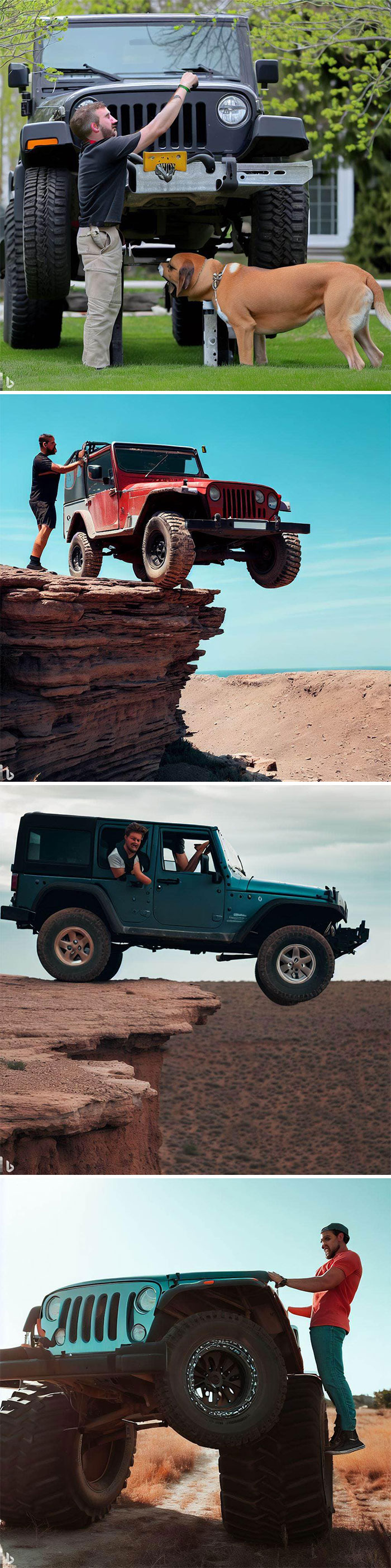 Les propriétaires de Jeep se garent sur des choses aléatoires