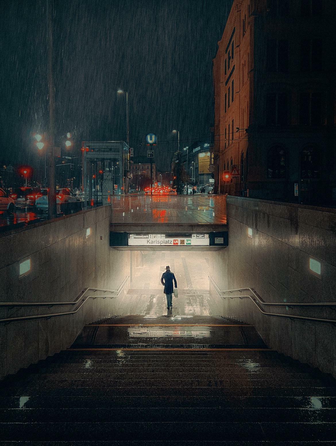 ITAP d’un homme entrant dans une station de métro à Vienne