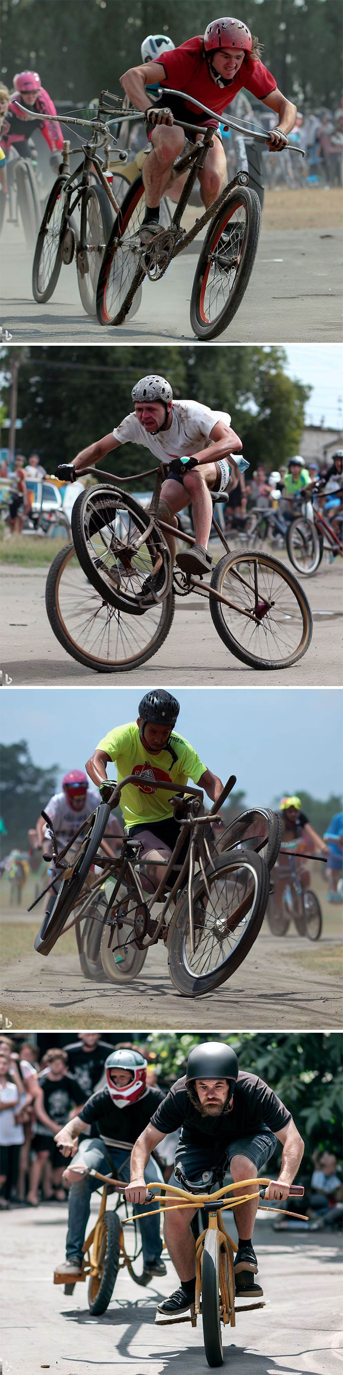 Course de vélos inutilisables