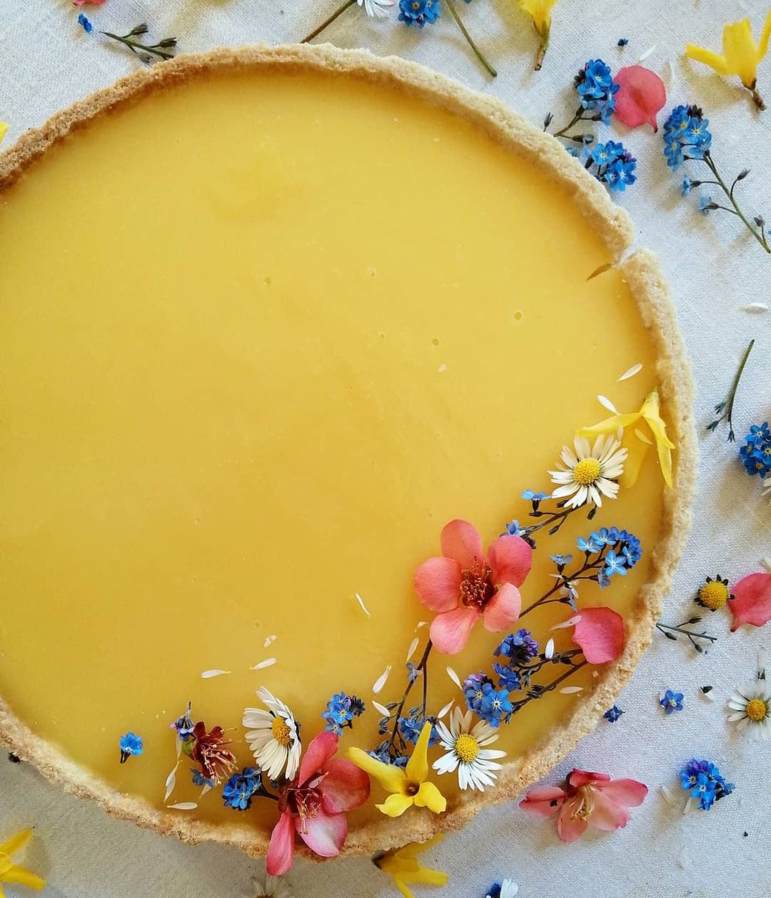 I Was Told This Was A Very Appropriate Post For This Sub, Homemade Vegan Lemon Tart Finished With Fresh Edible Flowers From My Garden