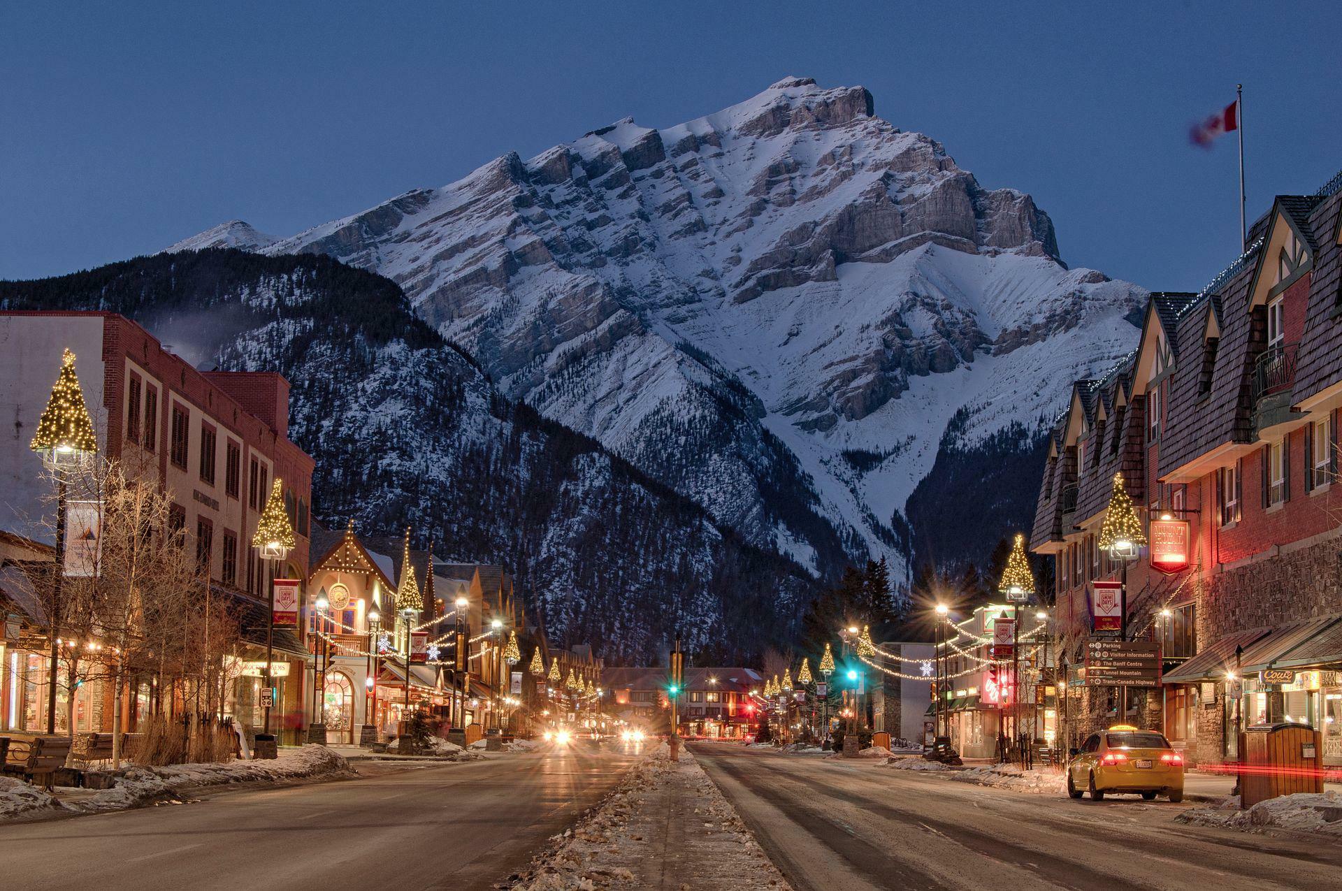 ITAP de la ville de Banff en période de Noël