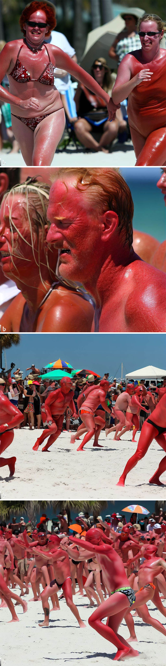 Concours de coups de soleil extrêmes en Floride. En tant que rousse, celle-ci fait mal. 😄