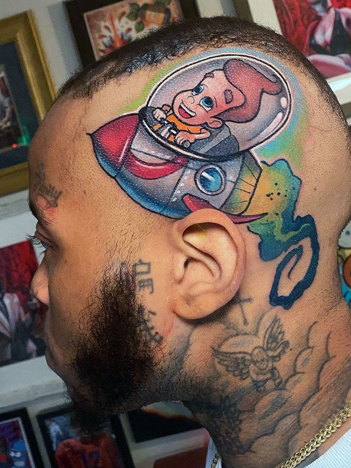 Tatouage de la tête de Jimmy Neutron