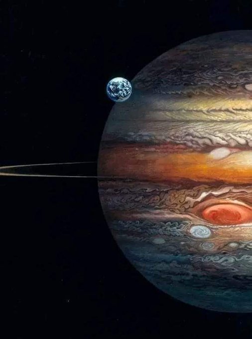 Représentation visuelle de la taille de Jupiter par rapport à la Terre