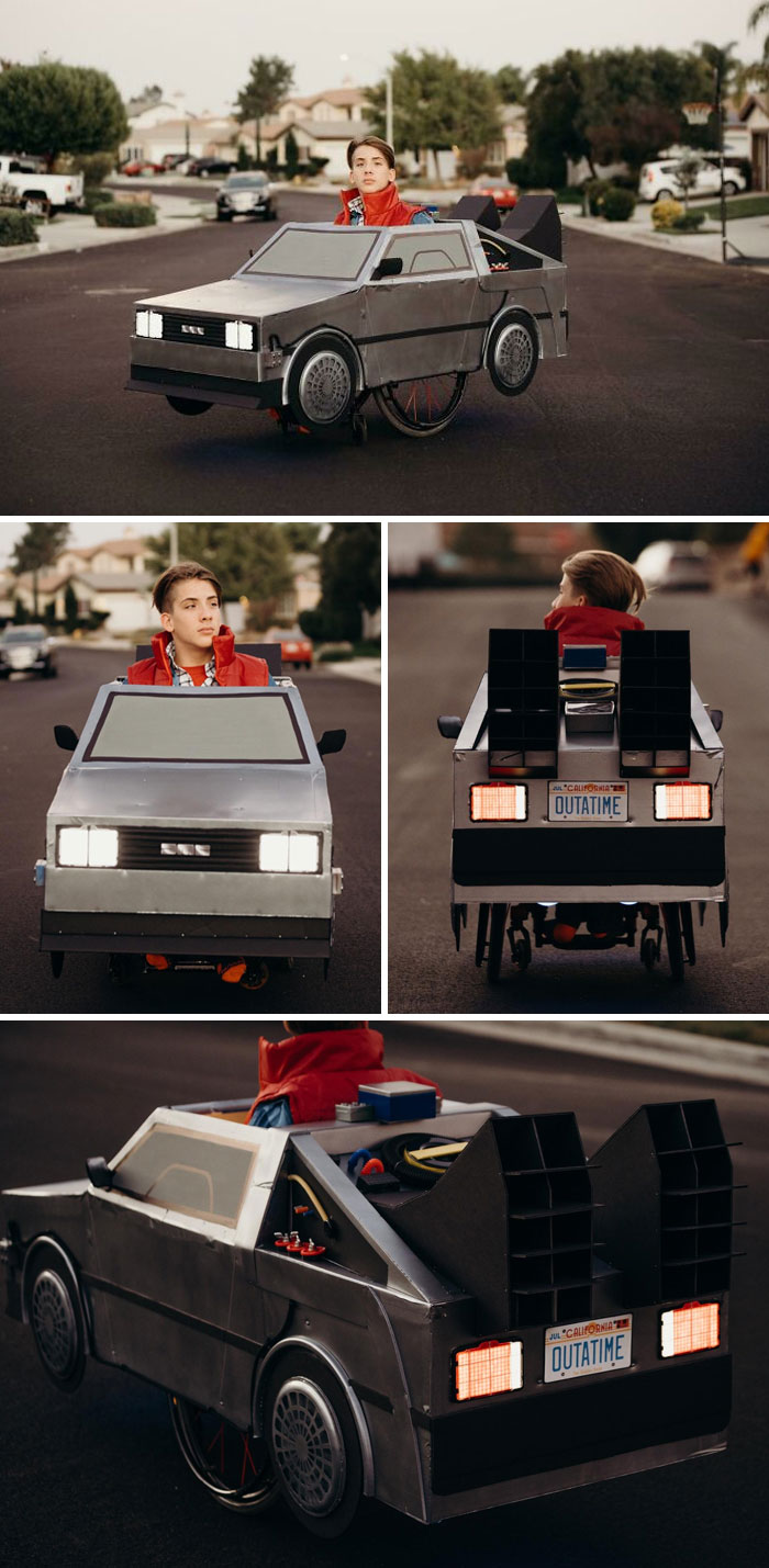 Costume de Jeremy en fauteuil roulant DeLorean de Retour vers le futur – Halloween 2020