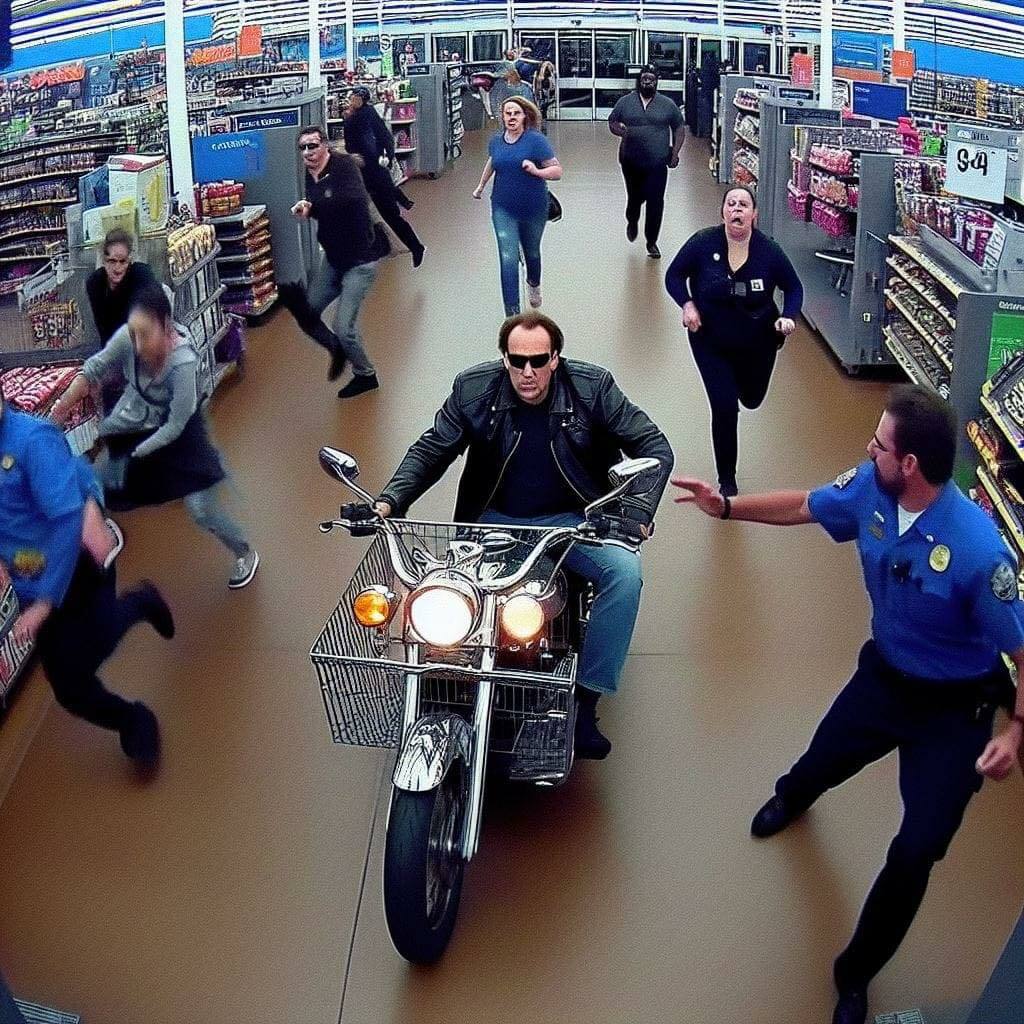 Nicolas Cage visite Walmart