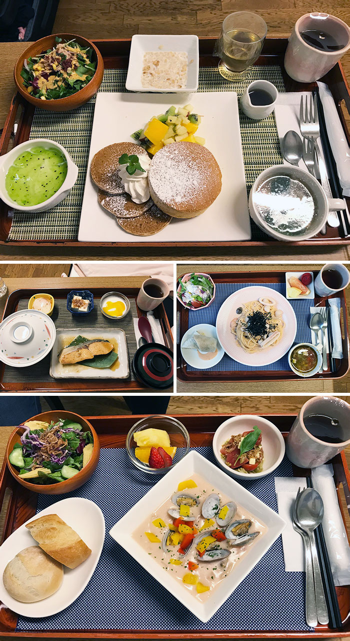 La nourriture des hôpitaux japonais. J’ai accouché au Japon, et voici quelques exemples de repas que j’ai reçus pendant que j’étais à l’hôpital.