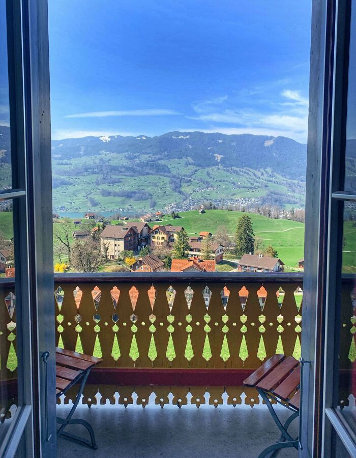 La vue de notre balcon en Suisse