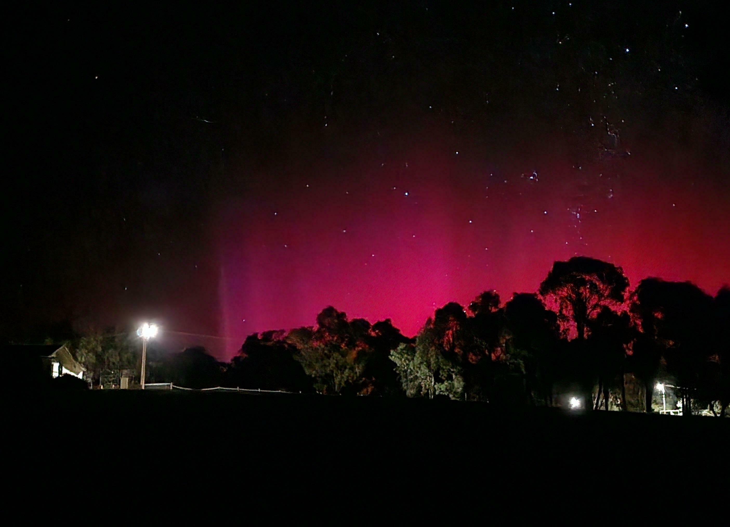 Aurora Australis en promenant mon chien ce matin