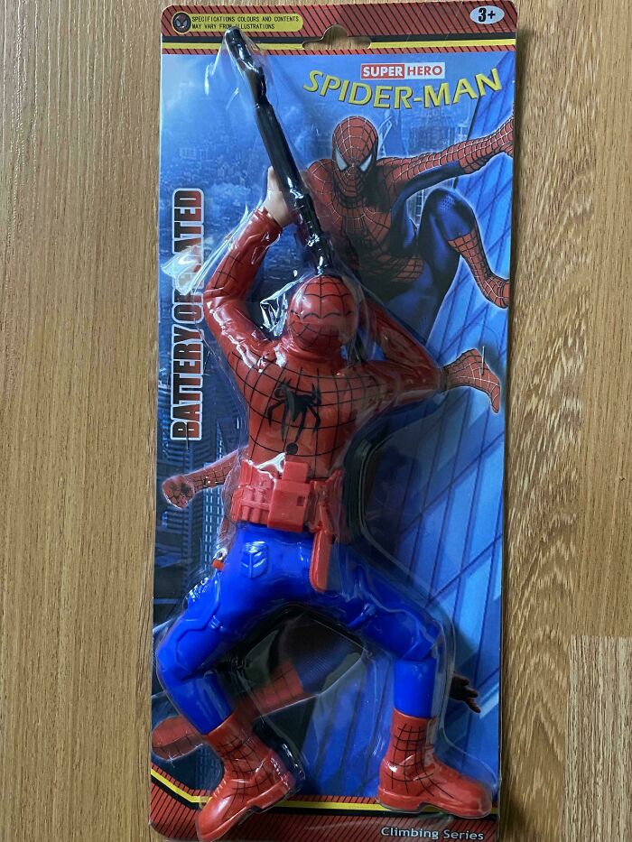 Spiderman avec son célèbre fusil d’araignée